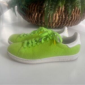 Rare Adidas Stan Smith Pharrell Williams Mens 9 Lime Green Felt Sneakers B25388